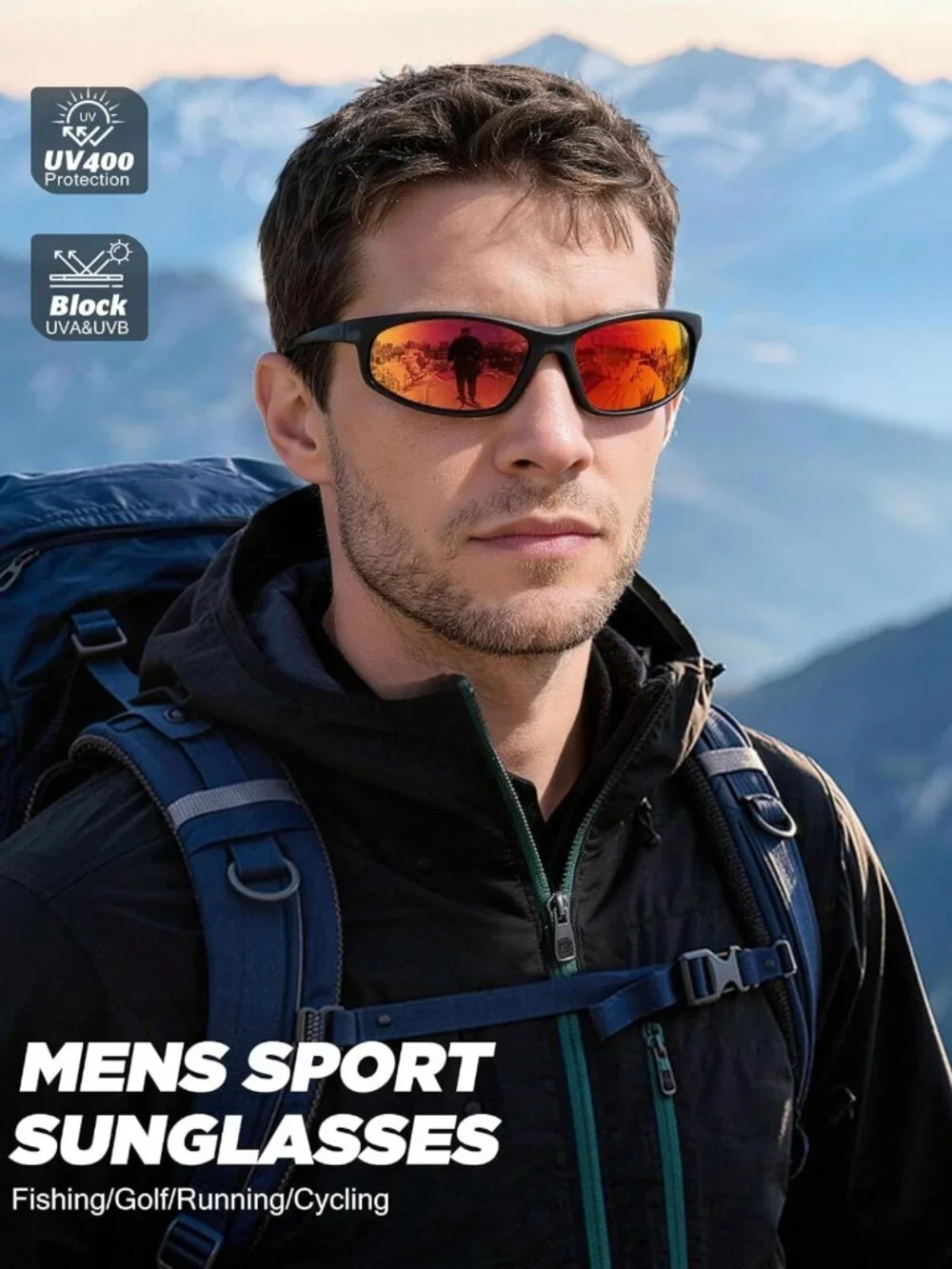 Polarized Sports Sunglasses for Men - UV Protection for Running, Cycling